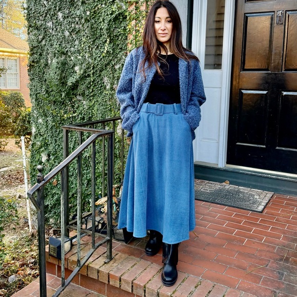 ShopEvelynne Dresses & Skirts - MADE IN ITALY Blue Pleated Women's Skirt